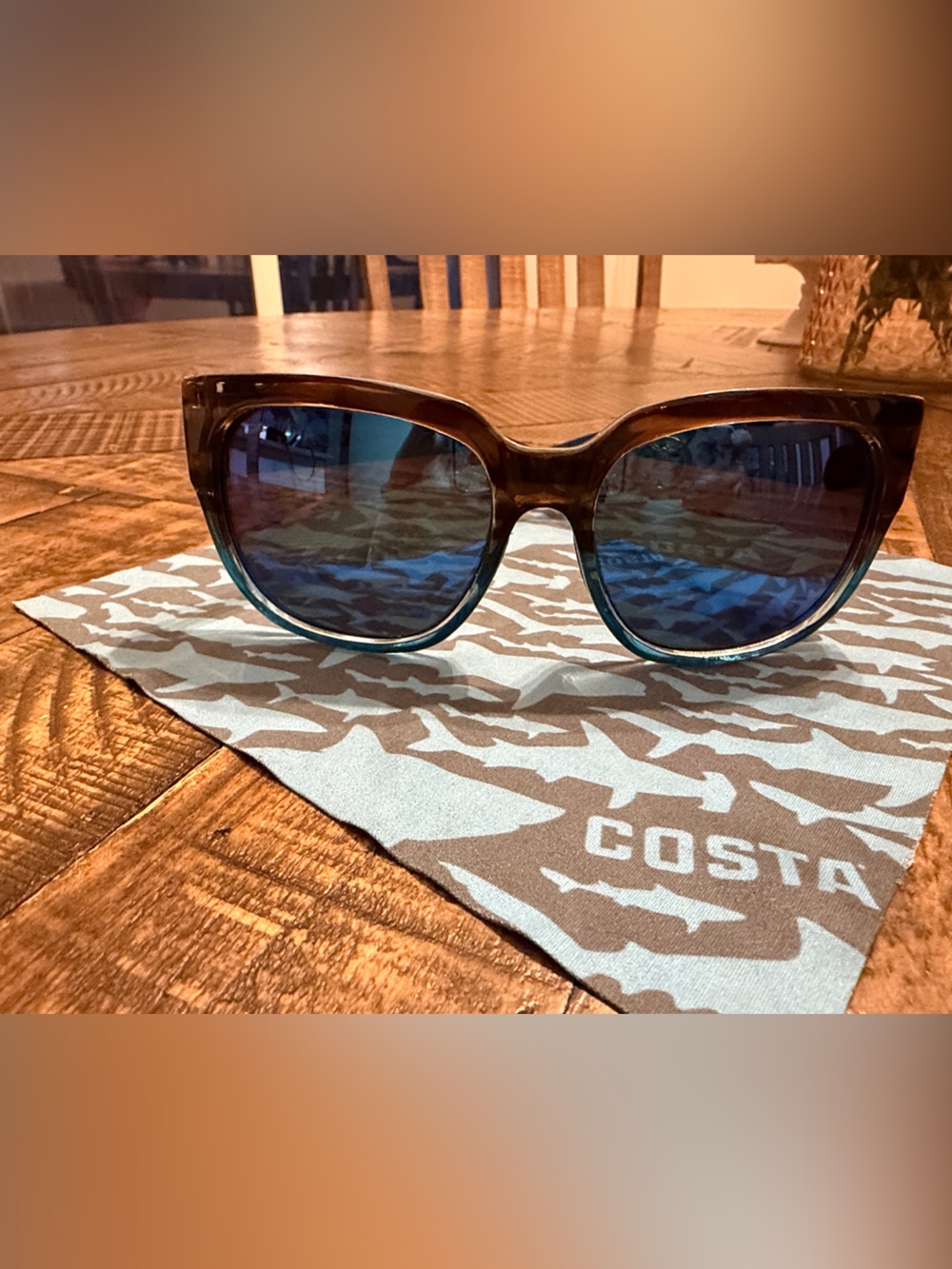 Costa Tortoiseshell/Blue Frame Sunglasses with Blue Mirror Lenses